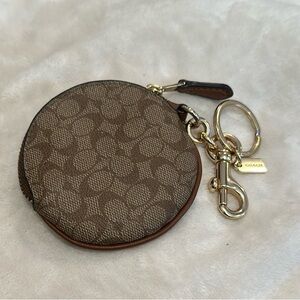 COACH Circular Coin Purse Bag Charm Keychain
